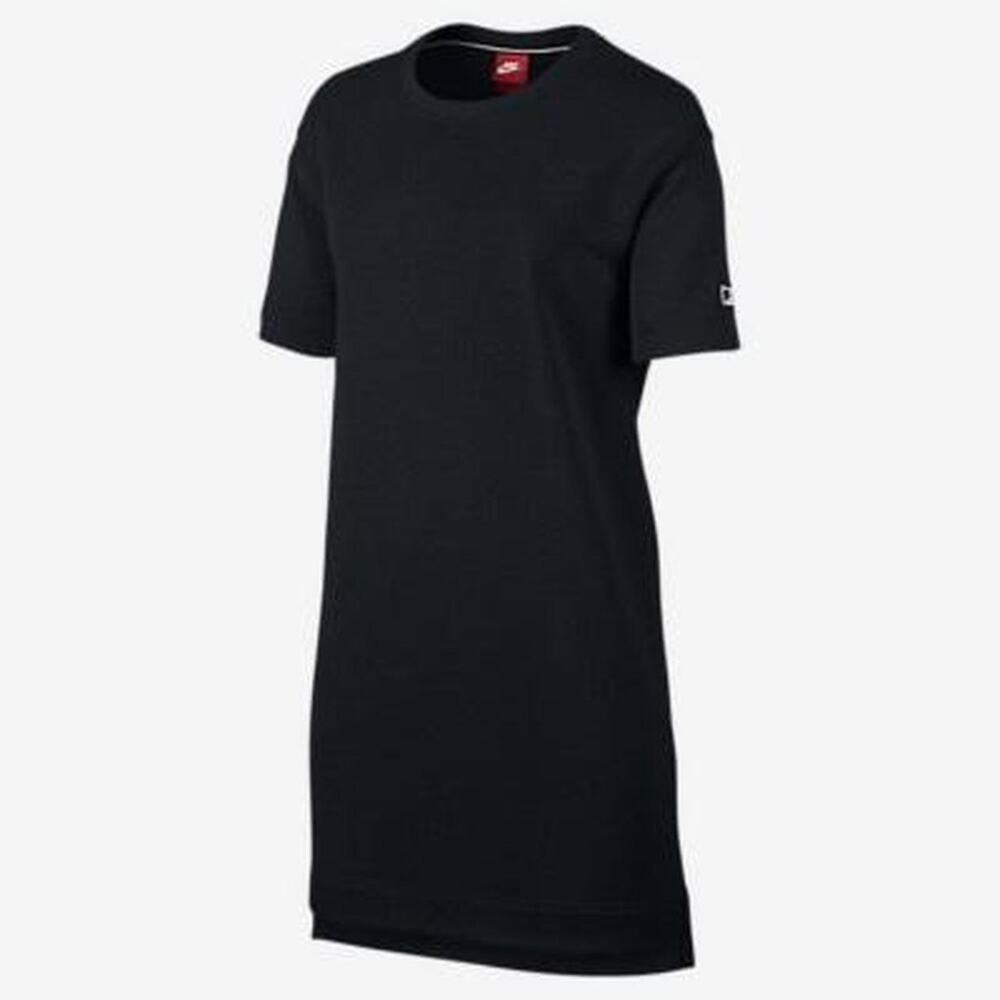 Nike Women's Black Modern Short‎ Sleeve French Terry Dress Size Small